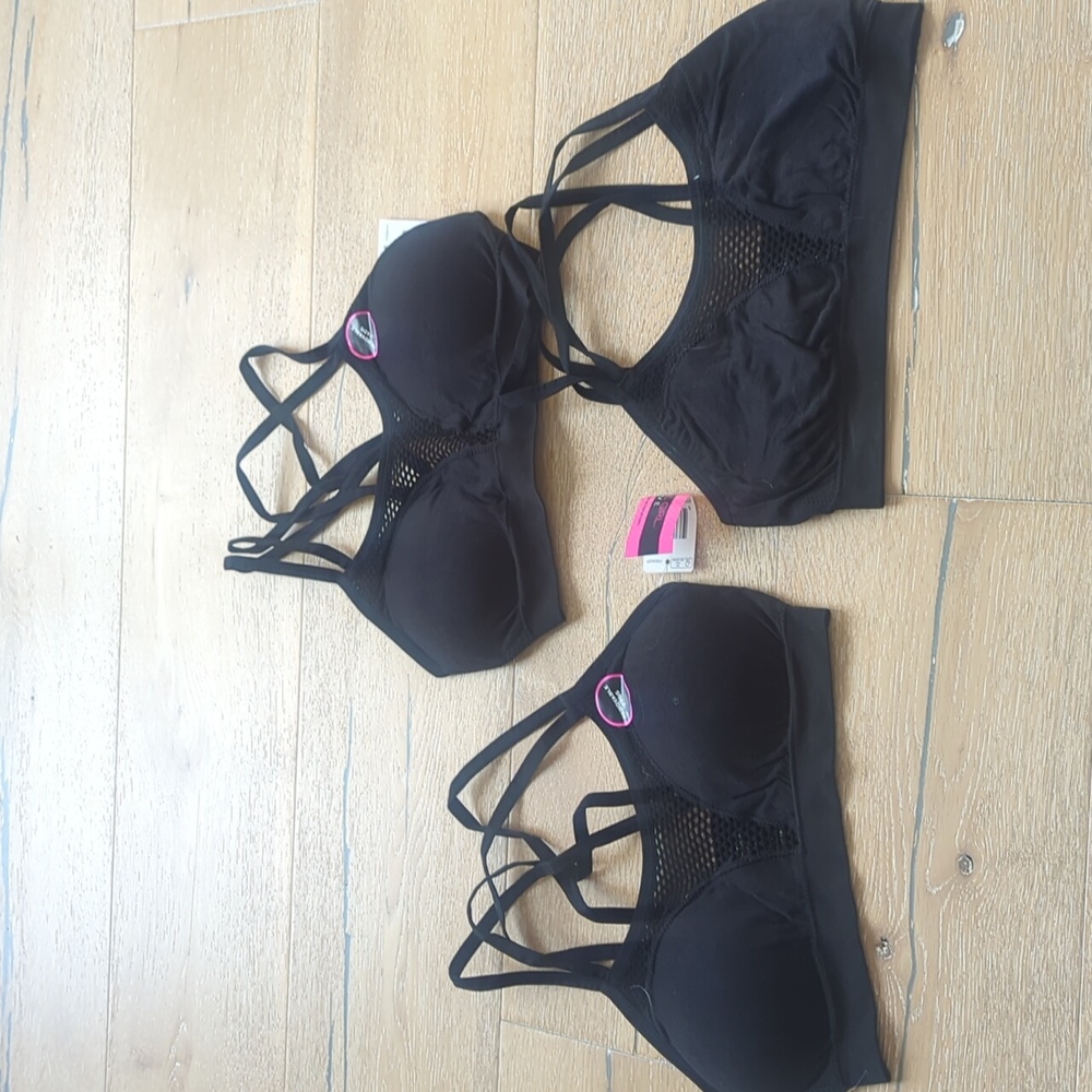 Lot of 3 brand new sports bras fishnet bralette